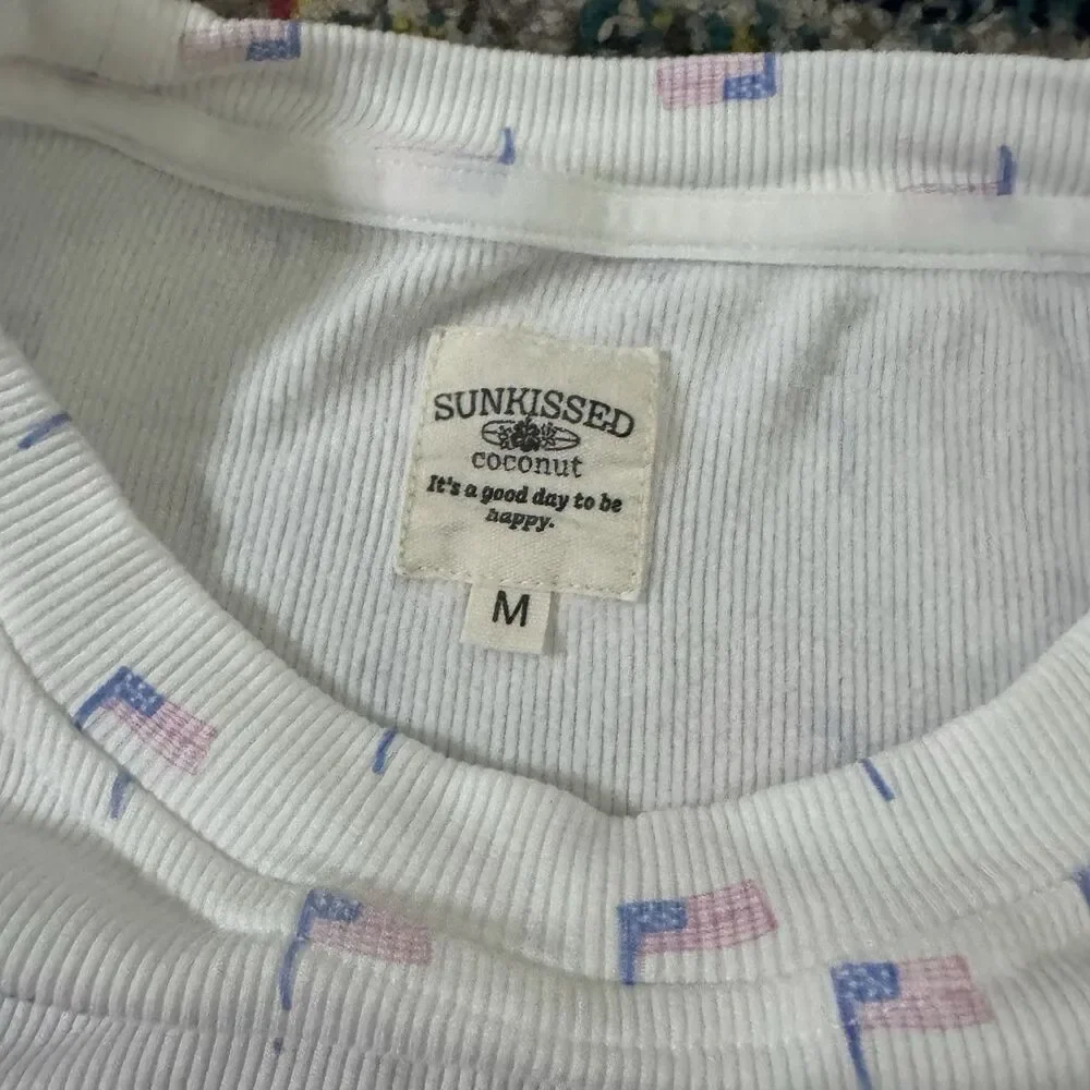 Sunkissed Coconut American Flag waffle-knit lounge set Size S/M